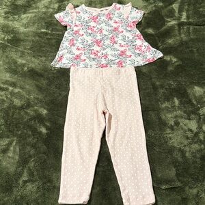 Floral Pink and Gray Kids Matching Set